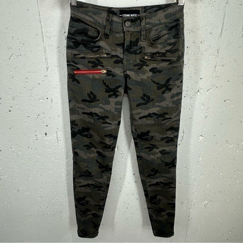 Etienne Marcel Size 25 Washed Camouflage Skinny Stretch Ankle Jeans